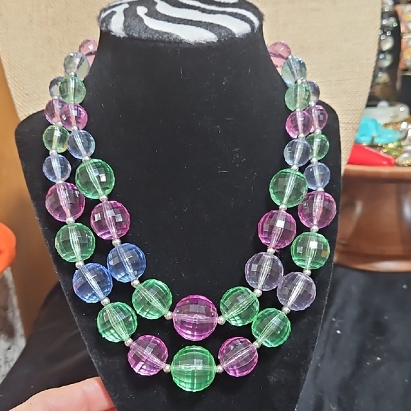 Jewelry - Vintage Coro Lucite Multicolor Beaded Necklace